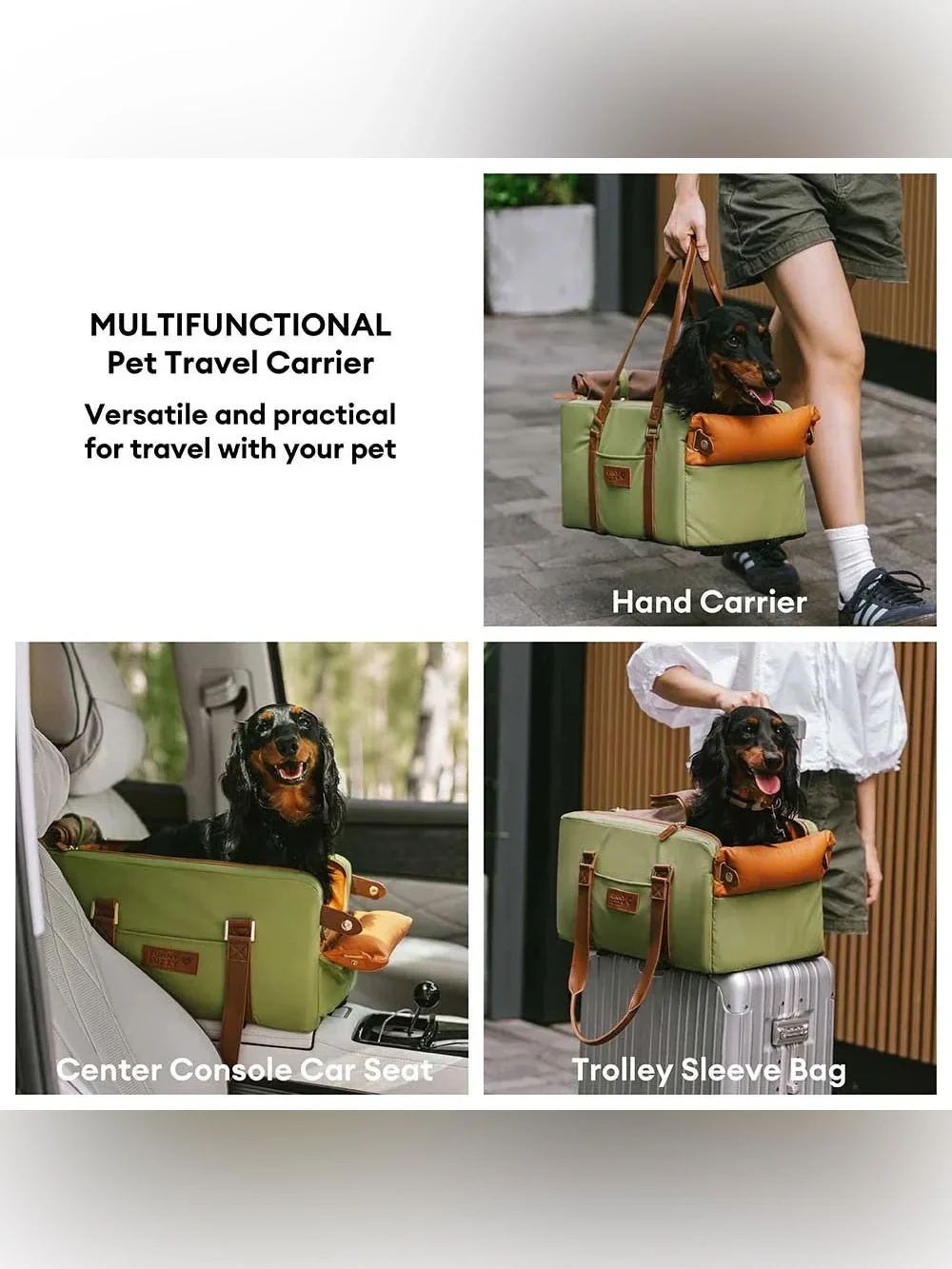 Luxury Pet Carrier and Seat - Green by Funny Fuzzy